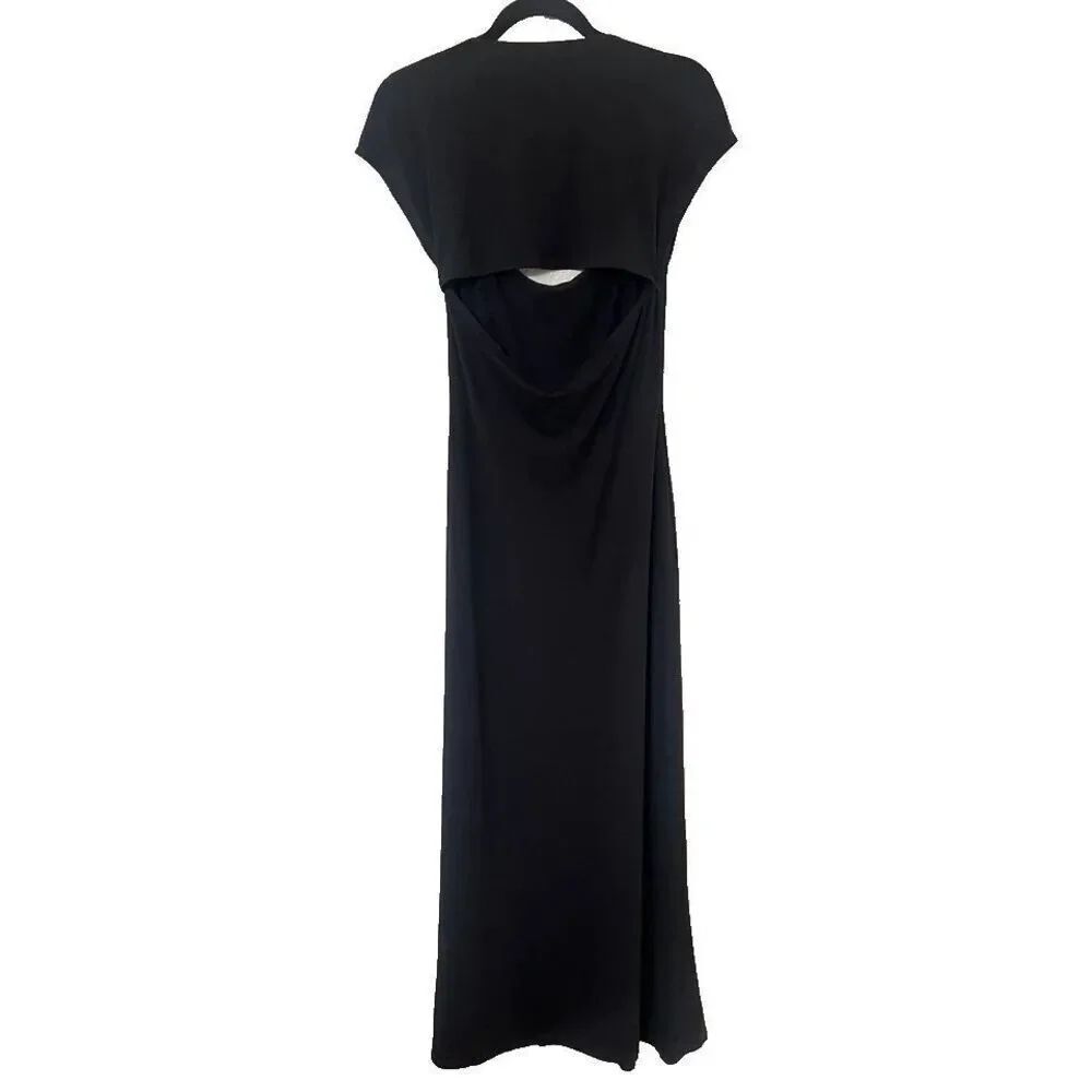 New REFORMATION Harlyn Back Cut Out MIDI Dress In Black Size M